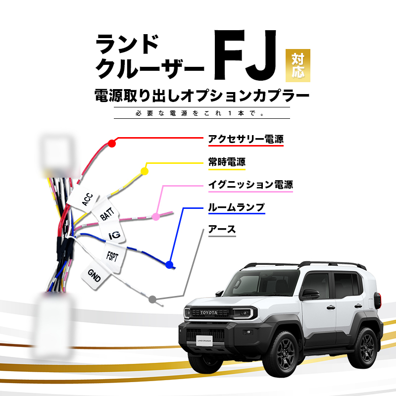 ランドクルーザーFJ 対応 電源取り出しオプションカプラー（R8年5月～） I字タップ付属 分岐型