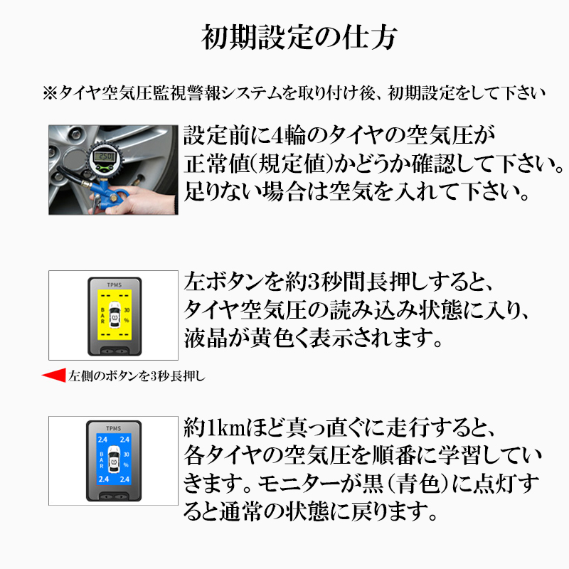 液晶モニタータイヤ空気圧監視警報システムtpms トヨタ アクア ヴィッツ プリウスa ランドクルーザープラド 対応 完全カプラーオン R2年7月改良版 エンラージ商事オフィシャルショップ