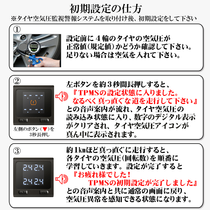 Toyota 新型カローラ カローラツーリング カローラスポーツ対応 音声案内式tpmsタイヤ空気監視警報システム エンラージ商事オフィシャルショップ