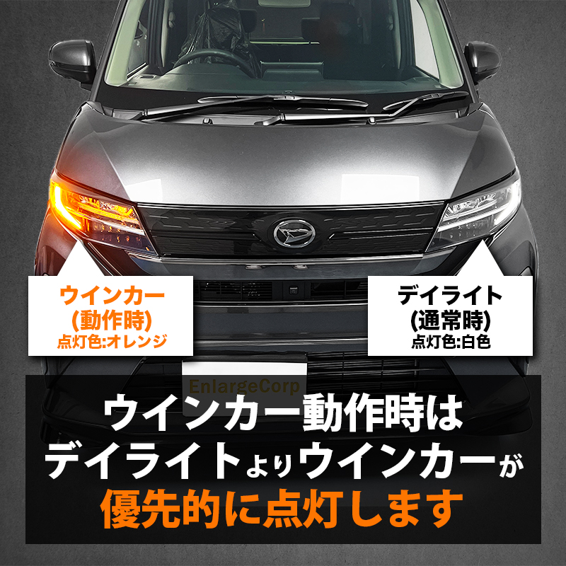 ダイハツ ムーヴ / スバル ステラ 対応 LEDウインカーランプ デイライト化キット_ウインカー優先