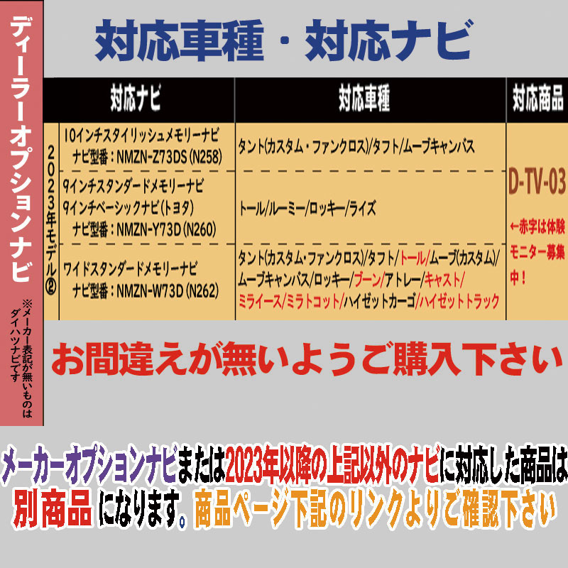 ダイハツ・トヨタ純正メーカーオプションディスプレイオーディオ対応TVキャンセラー