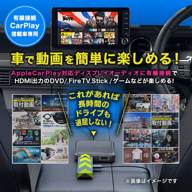 ottocast（オットキャスト）Car TV Mate ProのOEM製品 HDMIマルチメディアアダプター Car TV Mate_使用イメージ画像1