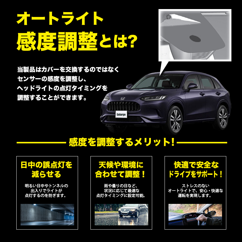 ZR-V (R7年7月〜) RZ系 対応 オートライト感度調整&ヘッドライト消灯キット オートライトとは