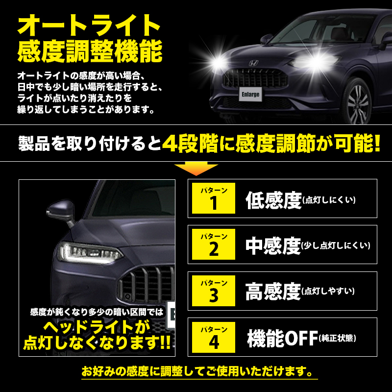 ZR-V (R7年7月〜) RZ系 対応 オートライト感度調整&ヘッドライト消灯キット オートライト感度調整