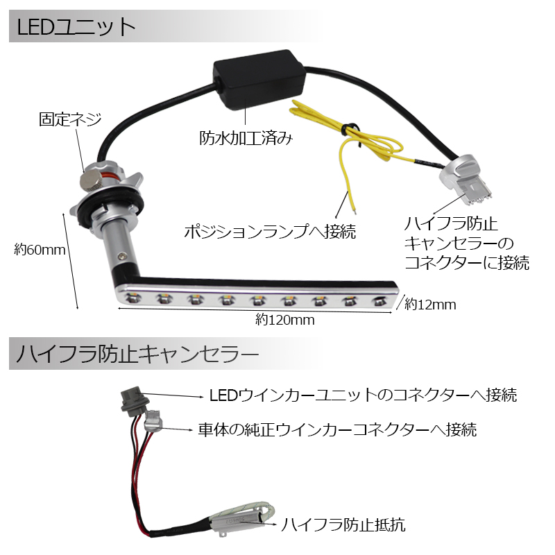 三菱デリカ D5系対応_LEDポジションランプ＆シーケンシャルウインカー_完全カプラーオン