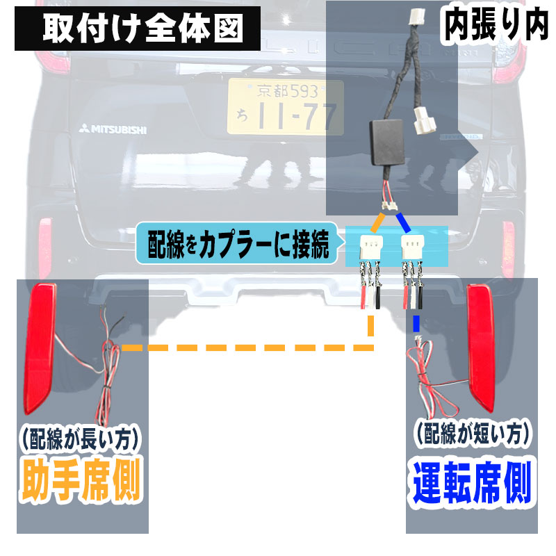 LEDリフレクター点滅キット 三菱 デリカミニ 対応
