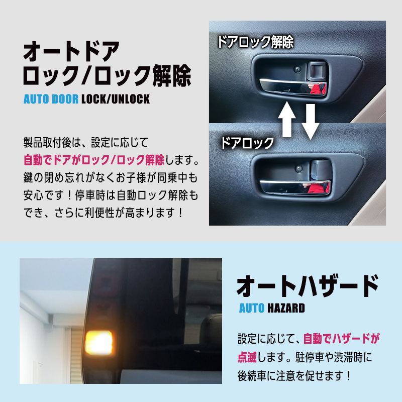 三菱 デリカミニ 5BA-BA1A / BA5A ・ 4BA-BA2A / BA6A対応 車速連動オートドアロックキット_機能説明画像