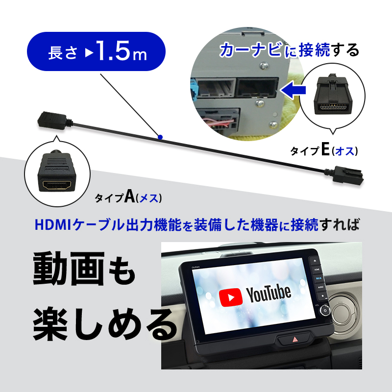 NISSAN キックス 対応 HDMI変換ケーブル 1.5m