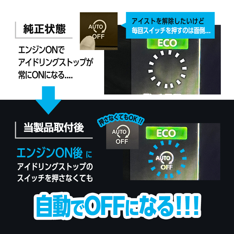 日産 ルークス 2025年9月~ 5BA-BB1A/BB5A、4BA-BB2A/BB6A 対応 アイドリングストップキャンセラー カプラーオン_純正状態との比較