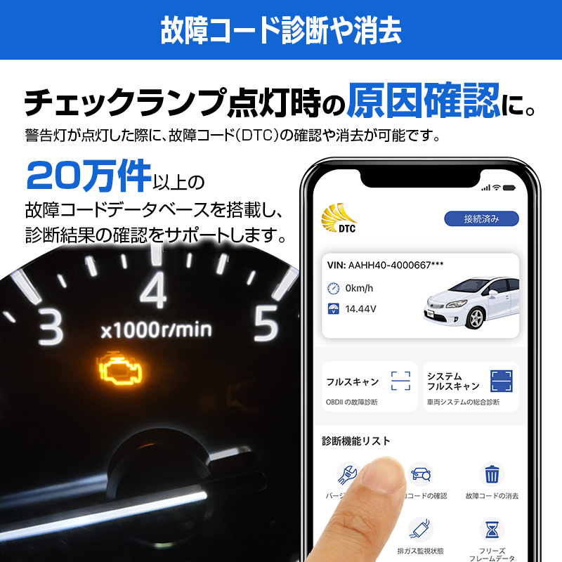 Bluetooth OBD2スキャンツール V900