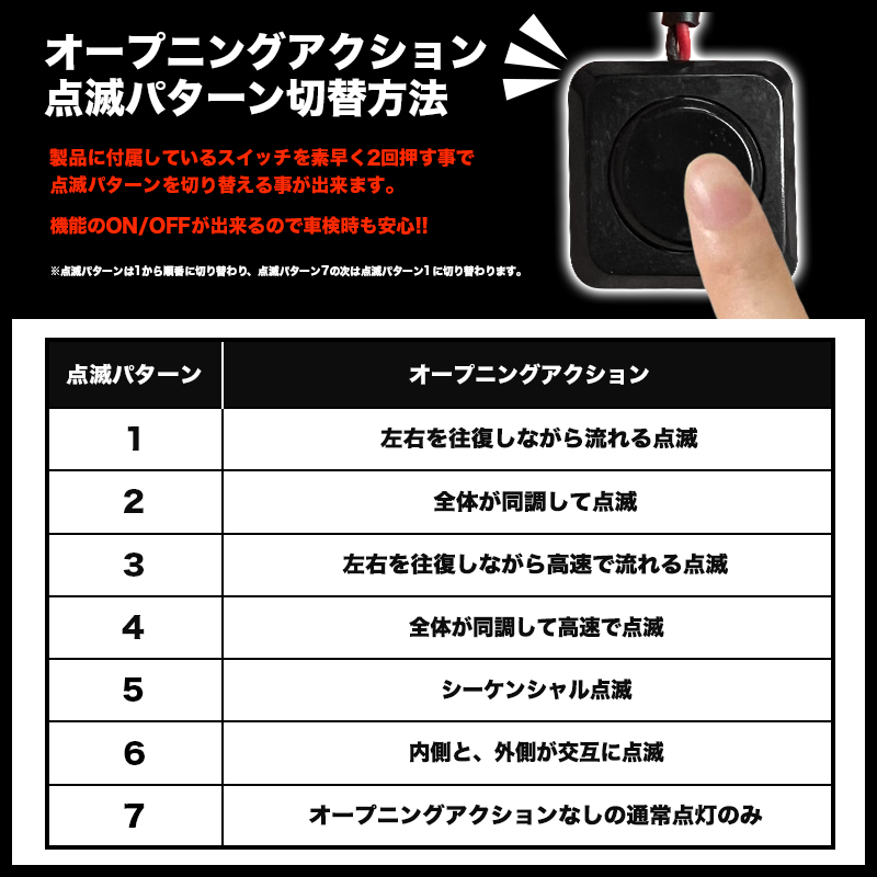 スズキ　ジムニー　対応　LEDグリルマーカー　点滅パターン切替方法