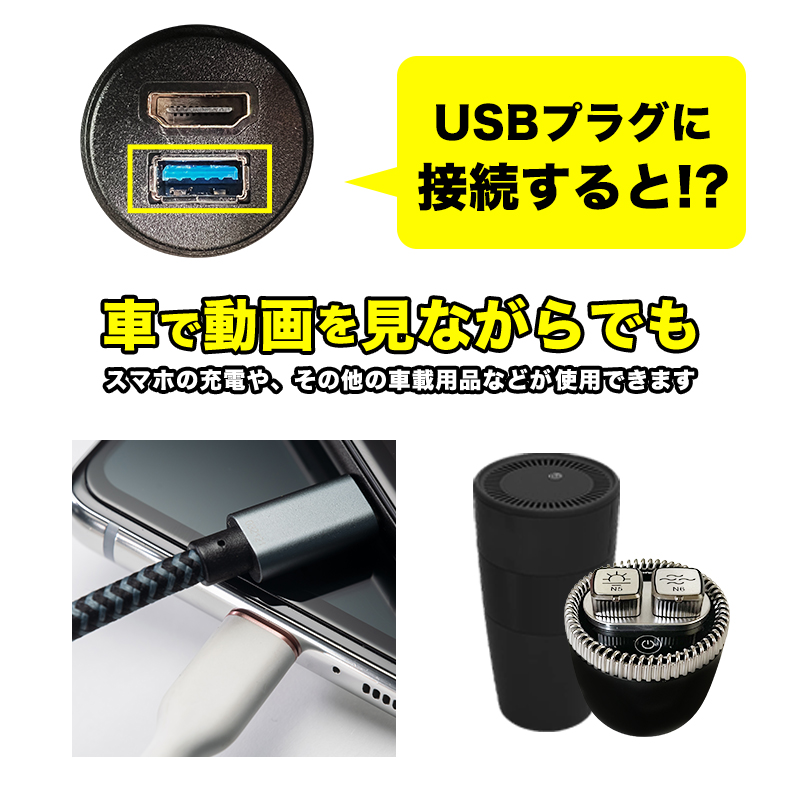 SUZUKI車 汎用 USB + HDMI ケーブルソケットセット_USB説明画像