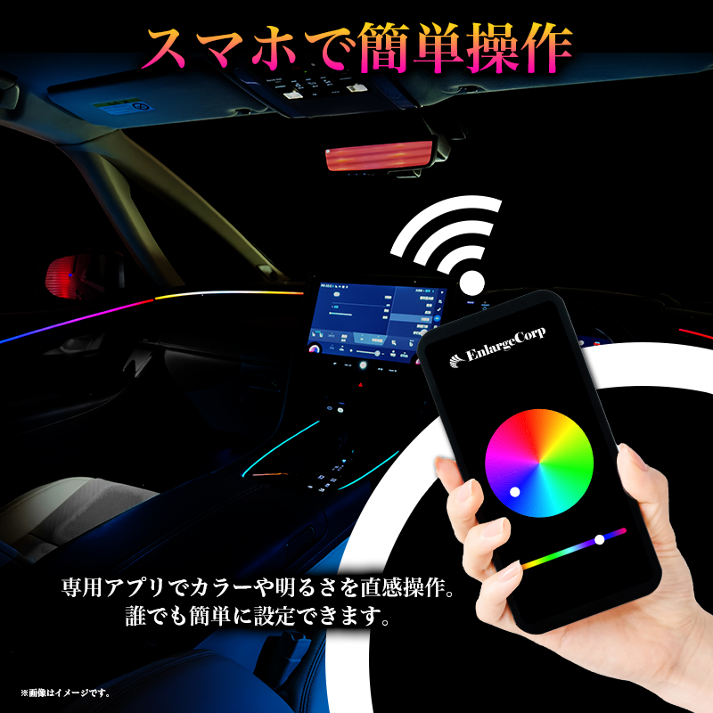 TOYOTA アルファード ヴェルファイア 40系 専用 LEDアンビエントライトキット 無段階調光 スマホアプリ操作可能 室内照明