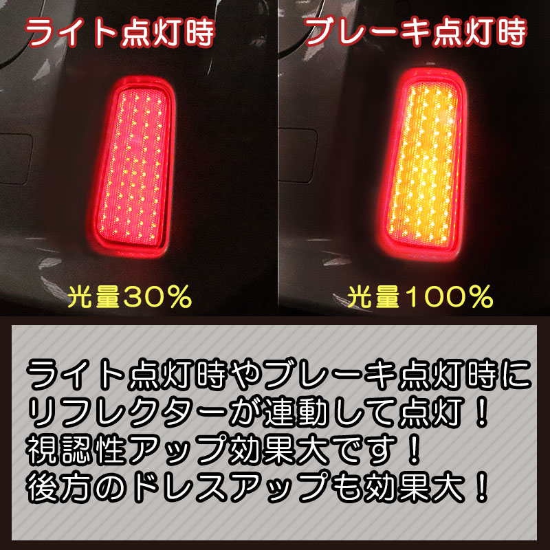 TOYOTA アルファード ヴェルファイア 30系 後期 完全カプラーON 反射機能搭載 LEDリフレクター 左右＆電源取り出し配線セット 光る リフレクター 【令和2年改良版】