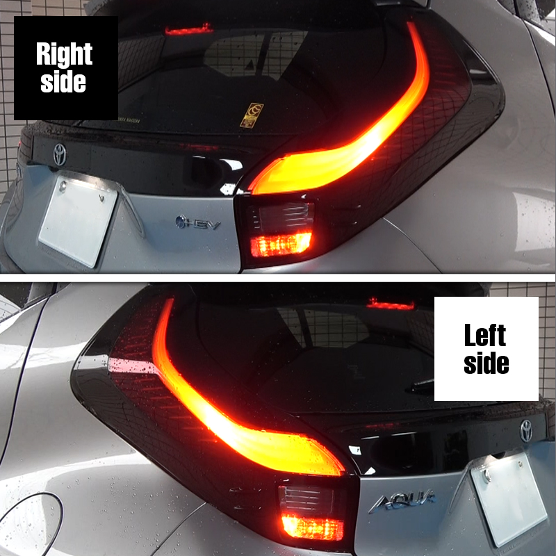 TOYOTA AQUA アクア (R7年9月～) MXPK11/MXPK16 対応 ブレーキランプ 全灯化 キット LEDテール連動_左右の見え方画像