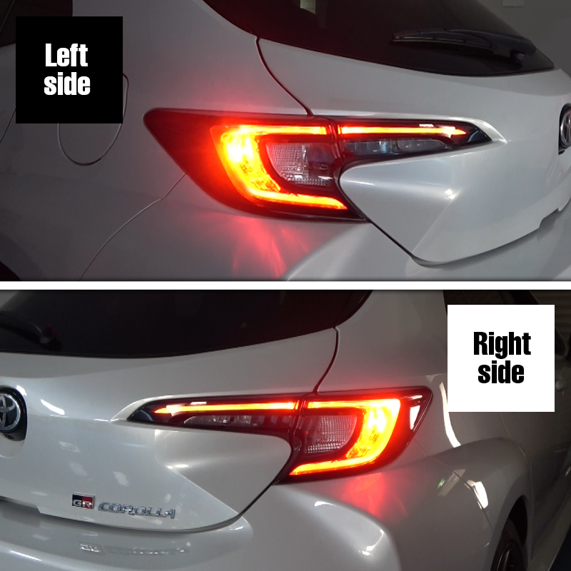 TOYOTA GRカローラ ブレーキランプ 全灯化 キット_左右の見え方画像