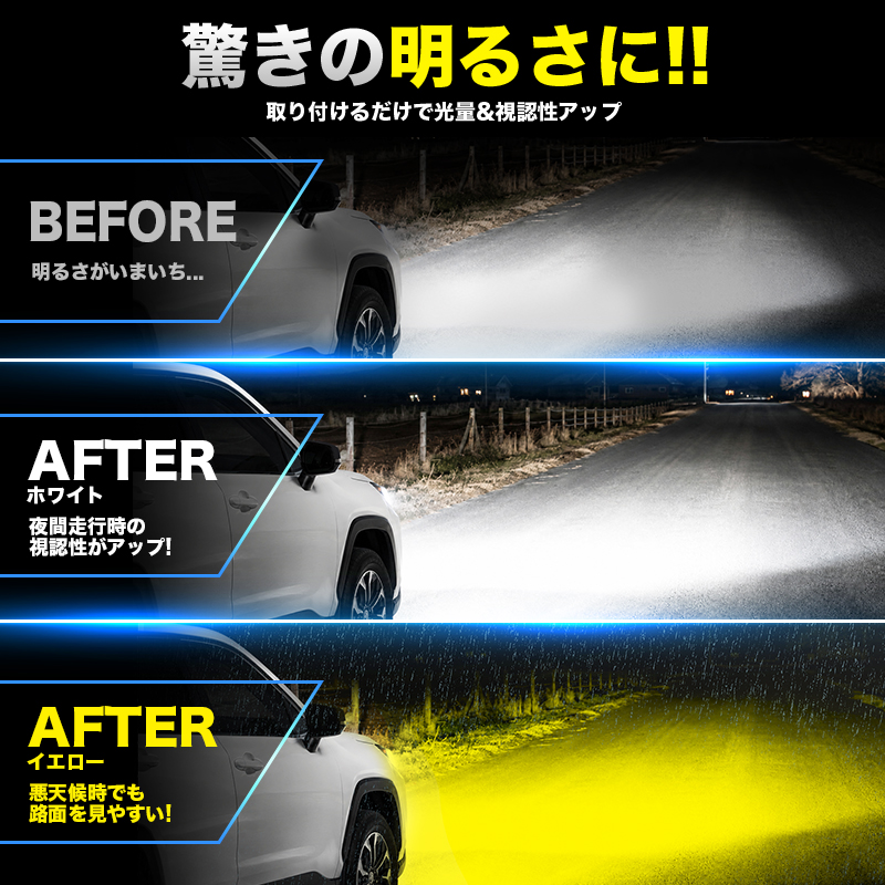 TOYOTA カローラクロス ZVG13 16 R7年5月~ LEDフォグランプ ビフォーアフター