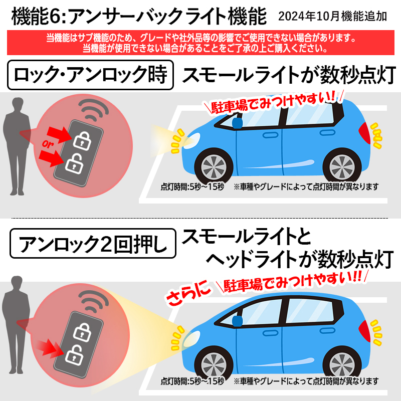 カローラ・フィールダー専用車速連動ドロック＆自動ロック解除＆オートハザード_再ロック機能説明