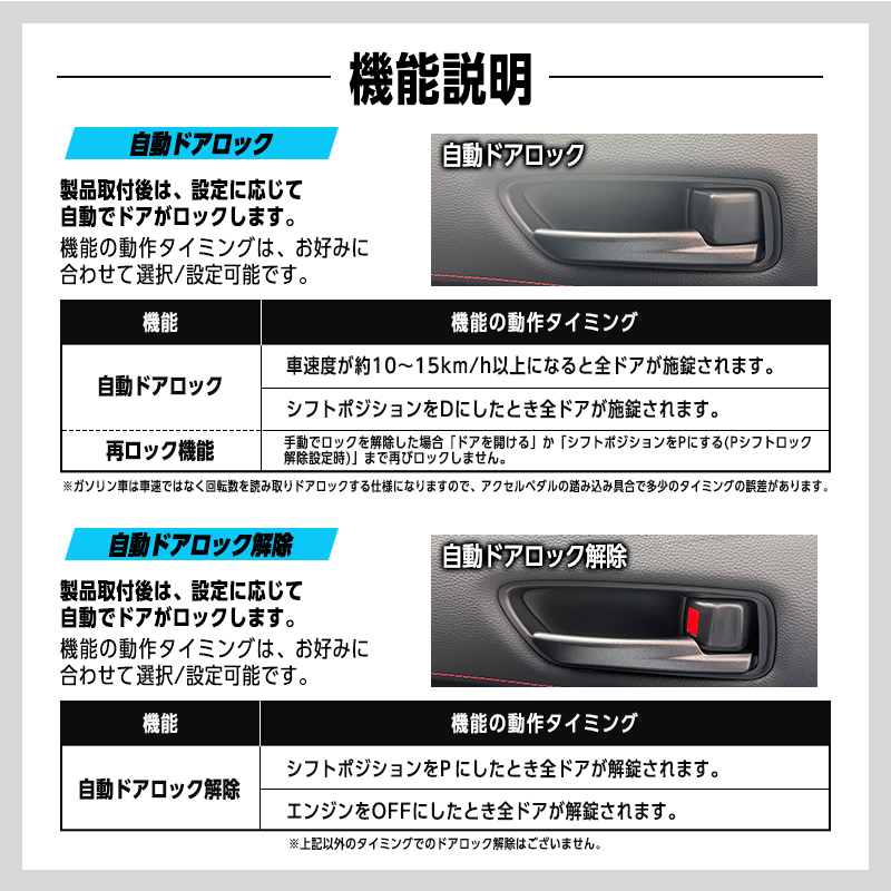 TOYOTA GRカローラ 車速連動オートドアロック_搭載ランプ紹介画像
