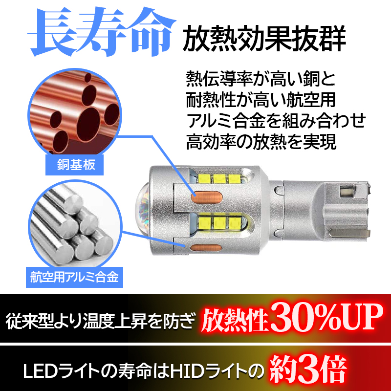 TOYOTA ハイエース 200系 9型 対応 T16 LEDバックランプ 長寿命
