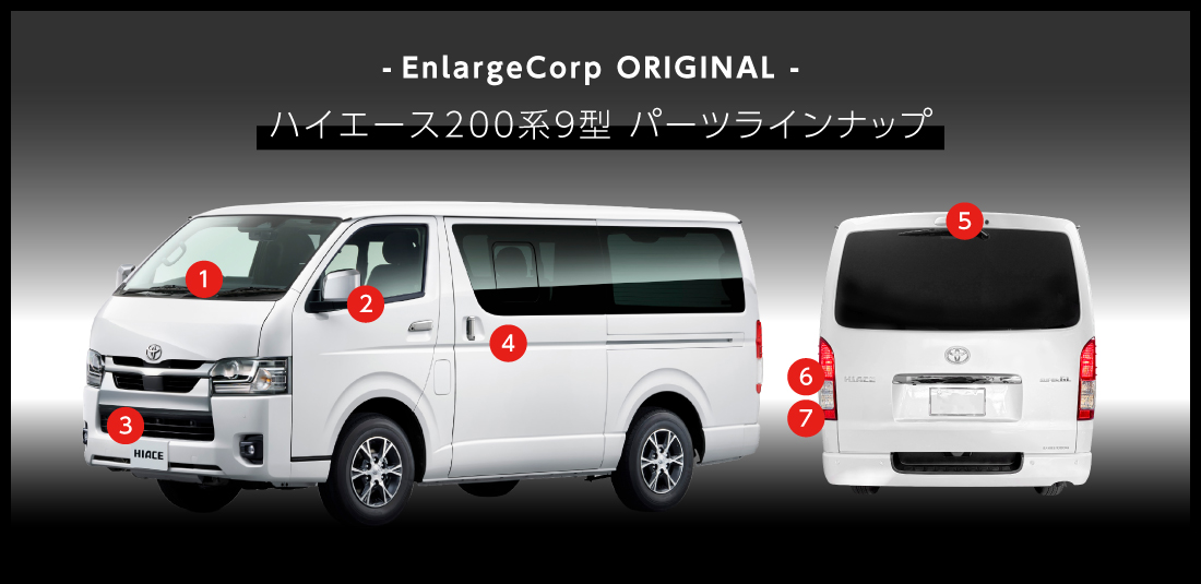 ハイエース200系9型 パーツラインナップ