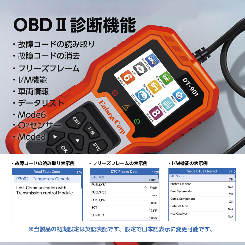 トヨタ全車対応|故障コード読み取り・消去|排ガスチェック・ライブデータ取得_ OBD + 全システム 診断ツール_OBD2機能説明画像