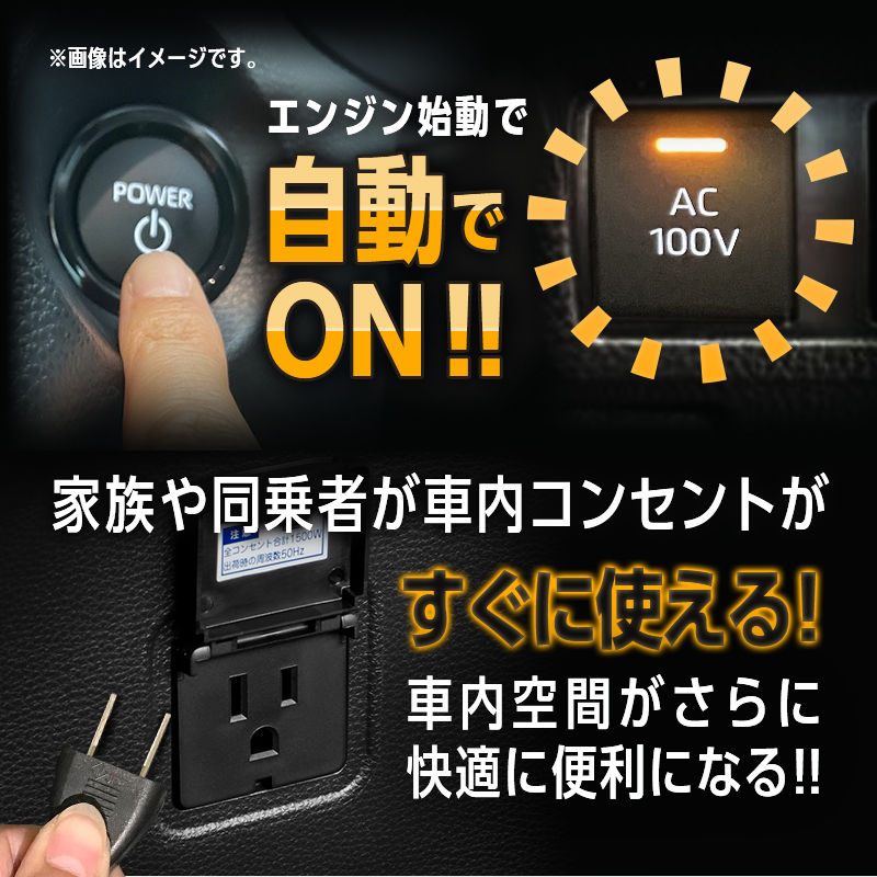 TOYOTA RAV4  新型 60系 AXAN64 対応 オート AC100V スイッチ自動ONキット（R7年12月～）_機能説明
