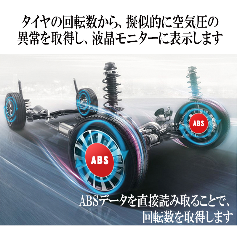 トヨタ車専用液晶モニター型タイヤ空気圧監視警報システムTPMS_3