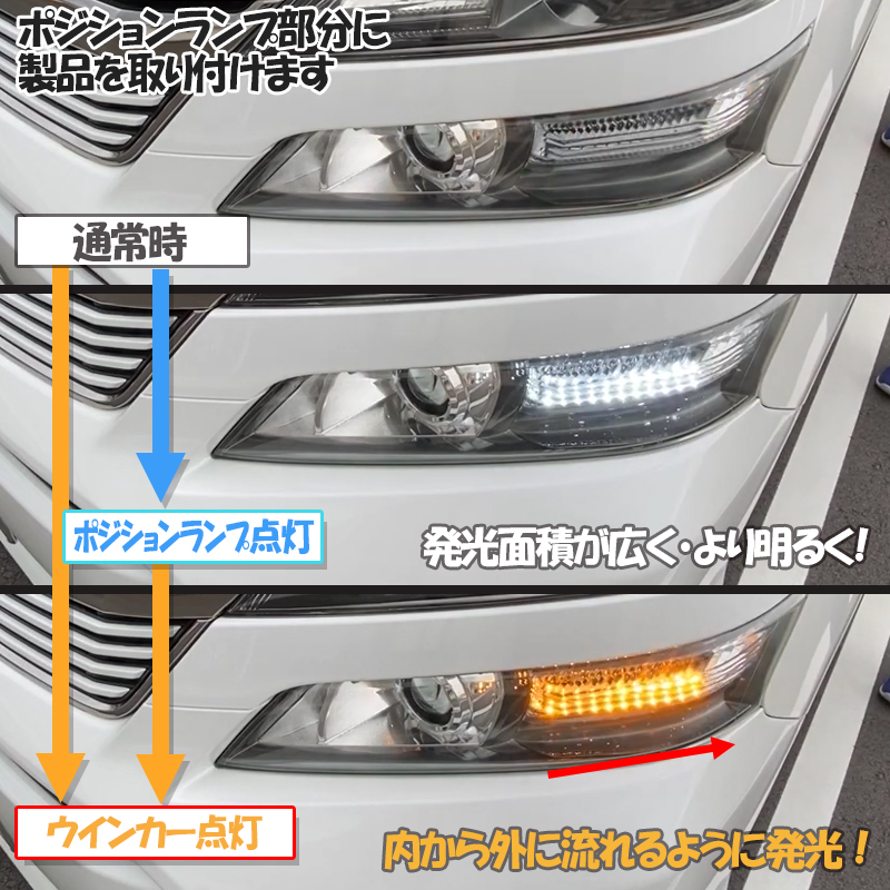トヨタ ヴェルファイア 系 専用 Ledポジションランプ 流れるウインカー シーケンシャルウインカー エンラージ商事オフィシャルショップ