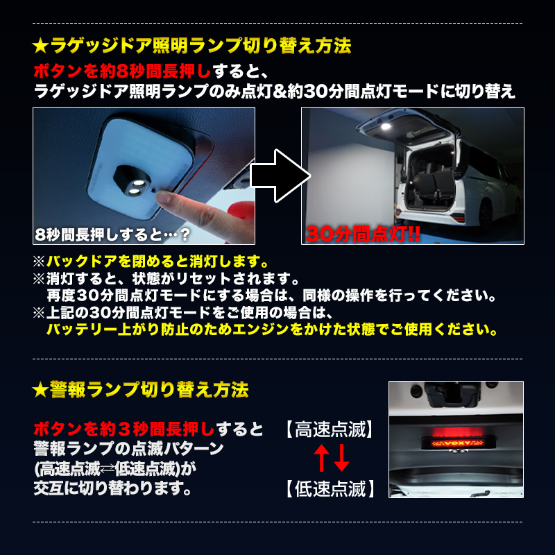 TOYOTA カローラクロス ラゲッジドア照明ランプ＆プロジェクションランプ＆警報ランプキット