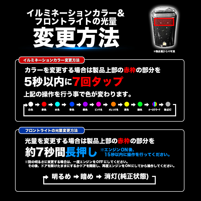 TOYOTA ノア ヴォクシー 90系 専用 LEDシフトノブイルミネーション＆シフトフロントライト